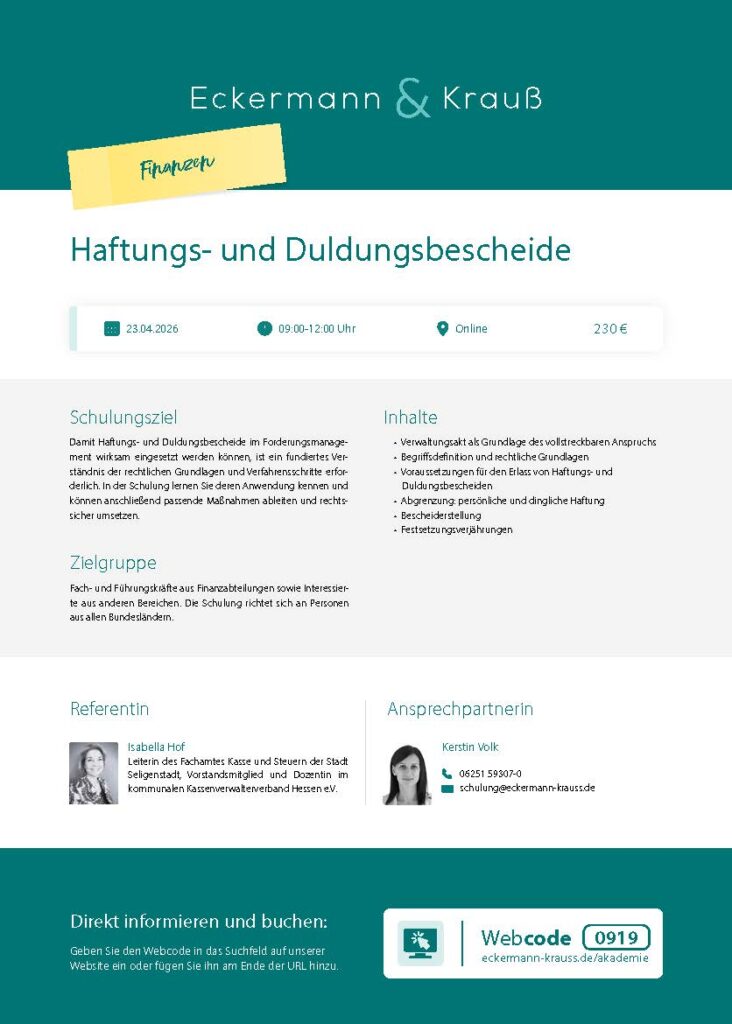 Haftungs- und Duldungsbescheide